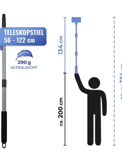 Maximex Putz- & Waschutensilien<Teleskop-Fliesenwischer in Schwarz/ Silber