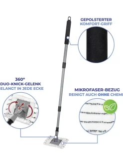 Maximex Putz- & Waschutensilien<Teleskop-Fliesenwischer in Schwarz/ Silber