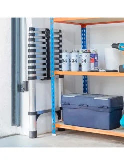 InnovaGoods Weitere Haushaltshelfer<Teleskopleiter in Silber/ Schwarz - (L)9 x (B)48 x (H)320 cm