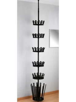 Wenko Garderoben|Regale & Schränke<Teleskop-Schuhregal "Achilles" in Schwarz - (H)300 cm