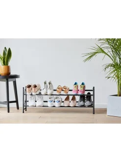 STORE IT Garderoben<Teleskop-Schuhregal "Loft" in Schwarz- (B)62 -116 x (H)36 x (T)23 cm