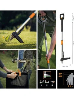 Fiskars Gartendekoration<Teleskop-Unkrautstecher in Schwarz