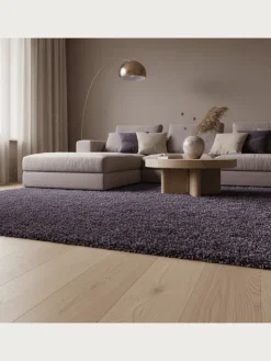 KADIMA DESIGN Teppiche & Fußmatten<Teppich Hochflor Shaggy Uni-Look Polypropylen Wohnzimmer in VIOLETT