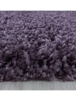 KADIMA DESIGN Teppiche & Fußmatten<Teppich Hochflor Shaggy Uni-Look Polypropylen Wohnzimmer in VIOLETT