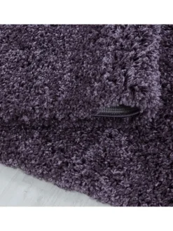 KADIMA DESIGN Teppiche & Fußmatten<Teppich Hochflor Shaggy Uni-Look Polypropylen Wohnzimmer in VIOLETT