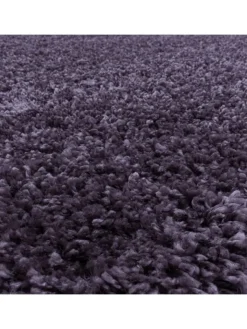 KADIMA DESIGN Teppiche & Fußmatten<Teppich Hochflor Shaggy Uni-Look Polypropylen Wohnzimmer in VIOLETT