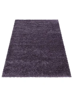KADIMA DESIGN Teppiche & Fußmatten<Teppich Hochflor Shaggy Uni-Look Polypropylen Wohnzimmer in VIOLETT