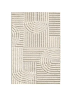 KADIMA DESIGN Teppiche & Fußmatten<Teppich Hochflor Skandi-Boho Muster Polypropylen Wohnzimmer in Creme