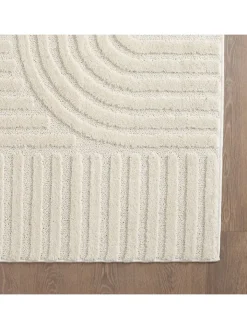 KADIMA DESIGN Teppiche & Fußmatten<Teppich Hochflor Skandi-Boho Muster Polypropylen Wohnzimmer in Creme