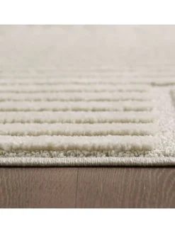 KADIMA DESIGN Teppiche & Fußmatten<Teppich Hochflor Skandi-Boho Muster Polypropylen Wohnzimmer in Creme