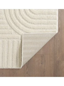 KADIMA DESIGN Teppiche & Fußmatten<Teppich Hochflor Skandi-Boho Muster Polypropylen Wohnzimmer in Creme