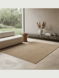 KADIMA DESIGN Outdoorteppiche<Teppich In-/Outdoor Jute-Optik Flachgewebe Grobe Linien Polypropylen