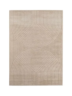 KADIMA DESIGN Outdoorteppiche<Teppich In-/Outdoor Kurzflor Skandi 3D-Design Polypropylen Balkon in Beige