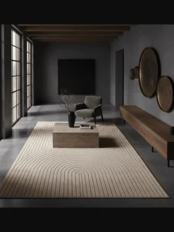 KADIMA DESIGN Outdoorteppiche<Teppich In-/Outdoor Kurzflor Skandi 3D-Design Polypropylen Balkon in Beige