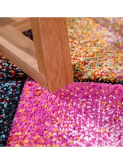 KADIMA DESIGN Teppiche & Fußmatten<Teppich Kurzflor Karos Wohnzimmer schmutzabweisend in Mehrfarbig