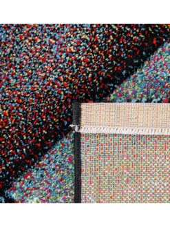 KADIMA DESIGN Teppiche & Fußmatten<Teppich Kurzflor Karos Wohnzimmer schmutzabweisend in Mehrfarbig