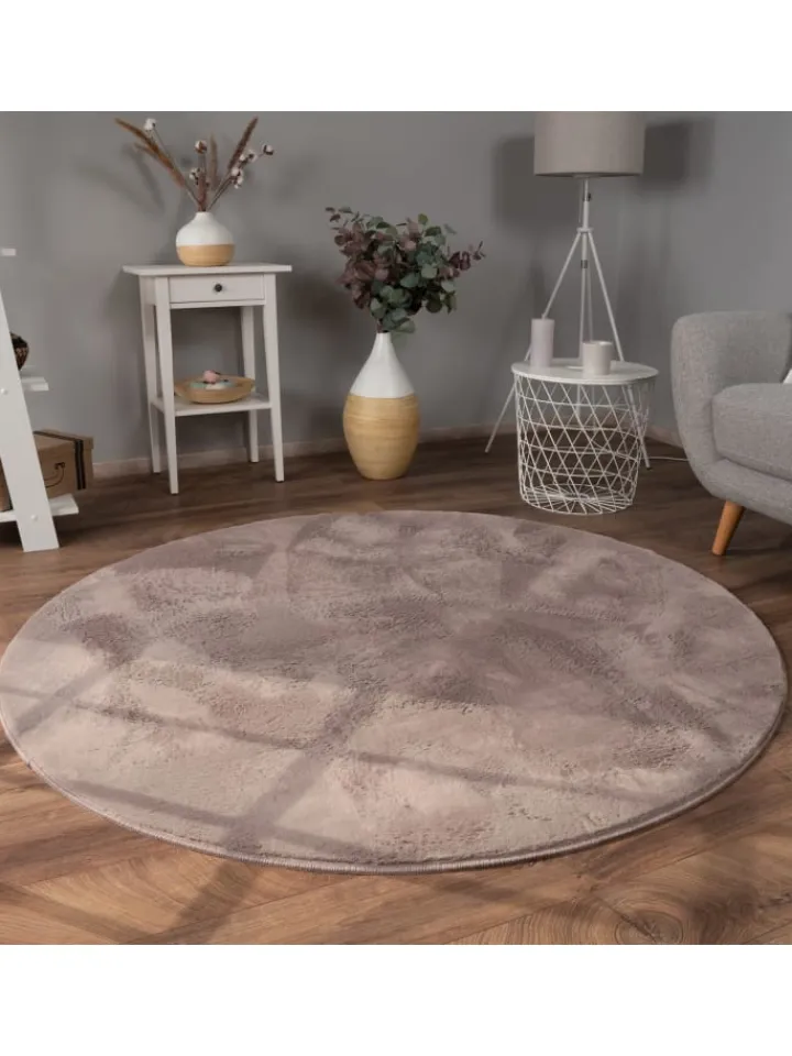 KADIMA DESIGN Teppiche & Fußmatten<Teppich Kurzflor waschbar Einfarbig Wohnzimmer in Taupe