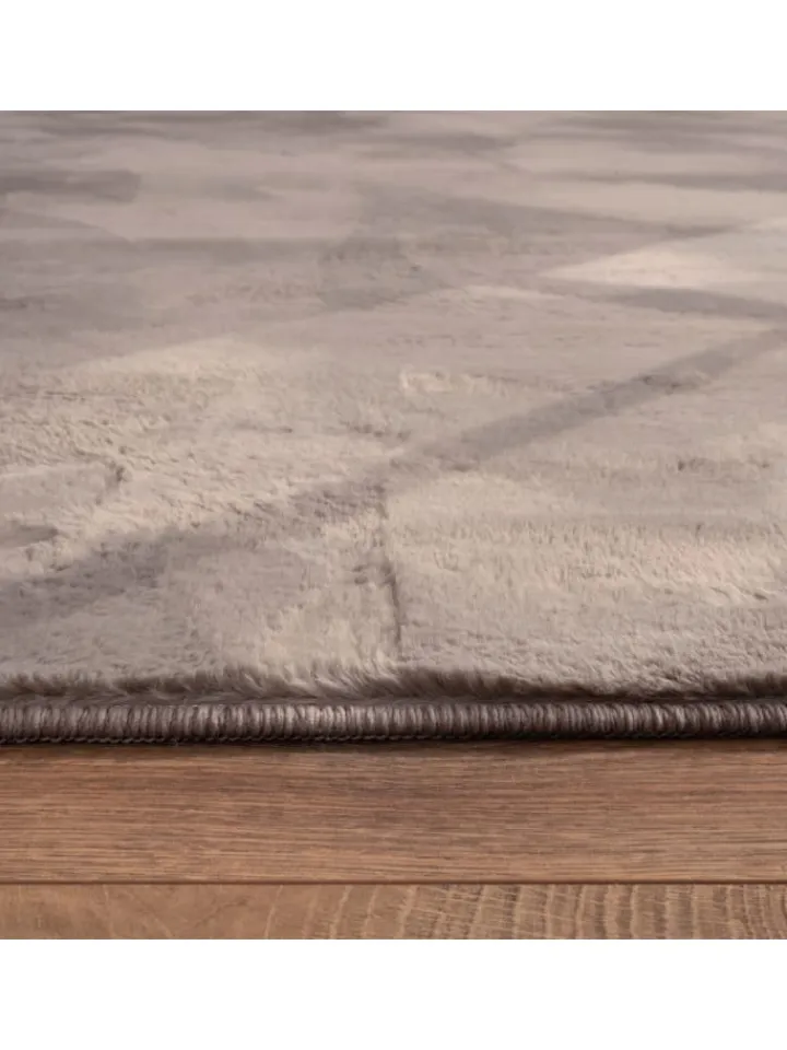 KADIMA DESIGN Teppiche & Fußmatten<Teppich Kurzflor waschbar Einfarbig Wohnzimmer in Taupe