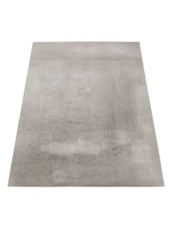 KADIMA DESIGN Teppiche & Fußmatten<Teppich Kurzflor waschbar Unifarben Wohnzimmer in Grau