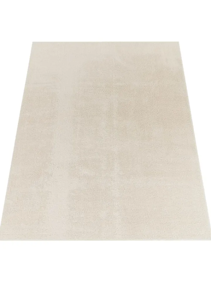 KADIMA DESIGN Teppiche & Fußmatten<Teppich Kurzflor waschbar Unifarben Wohnzimmer in Creme