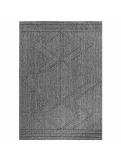 KADIMA DESIGN Outdoorteppiche<Teppich Outdoor Flachgewebe Boho-Muster Polypropylen Küche in Grau