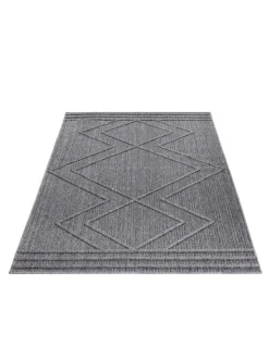 KADIMA DESIGN Outdoorteppiche<Teppich Outdoor Flachgewebe Boho-Muster Polypropylen Küche in Grau