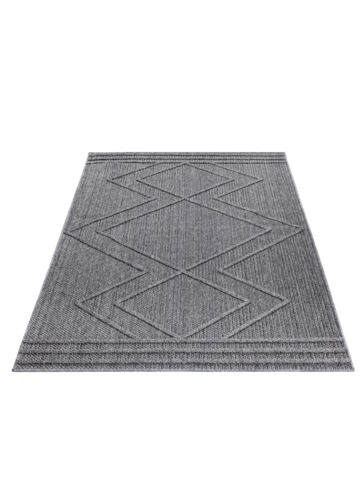 KADIMA DESIGN Outdoorteppiche<Teppich Outdoor Flachgewebe Boho-Muster Polypropylen Küche in Grau