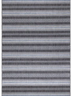KADIMA DESIGN Outdoorteppiche<Teppich Outdoor Flachgewebe Vintage-Look Polypropylen Balkon in Schwarz