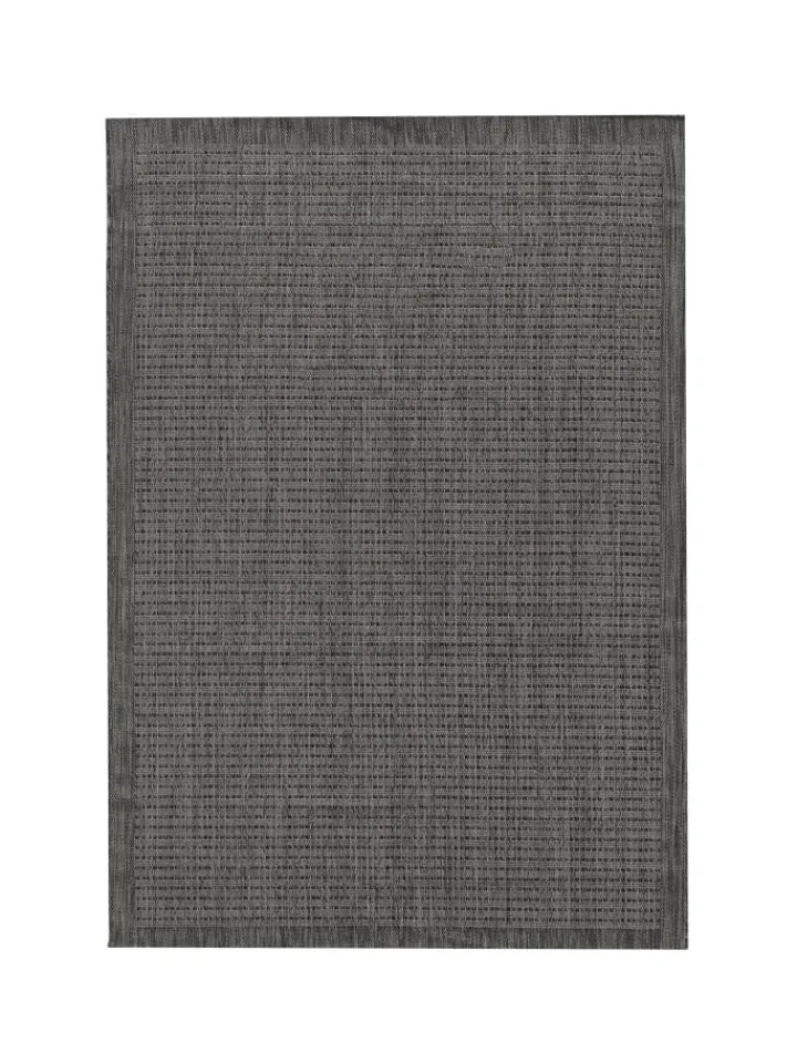 KADIMA DESIGN Outdoorteppiche<Teppich Outdoor Flachgewebe Uni-Farbe Polypropylen Balkon in Schwarz