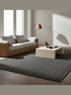 KADIMA DESIGN Outdoorteppiche<Teppich Outdoor Flachgewebe Uni-Farbe Polypropylen Balkon in Schwarz