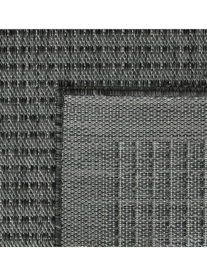 KADIMA DESIGN Outdoorteppiche<Teppich Outdoor Flachgewebe Uni-Farbe Polypropylen Balkon in Schwarz