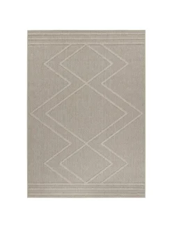 KADIMA DESIGN Outdoorteppiche<Teppich Outdoor Flachgewebe Boho-Muster Polypropylen Küche in Beige