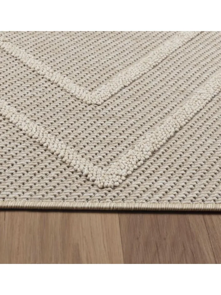 KADIMA DESIGN Outdoorteppiche<Teppich Outdoor Flachgewebe Boho-Muster Polypropylen Küche in Beige