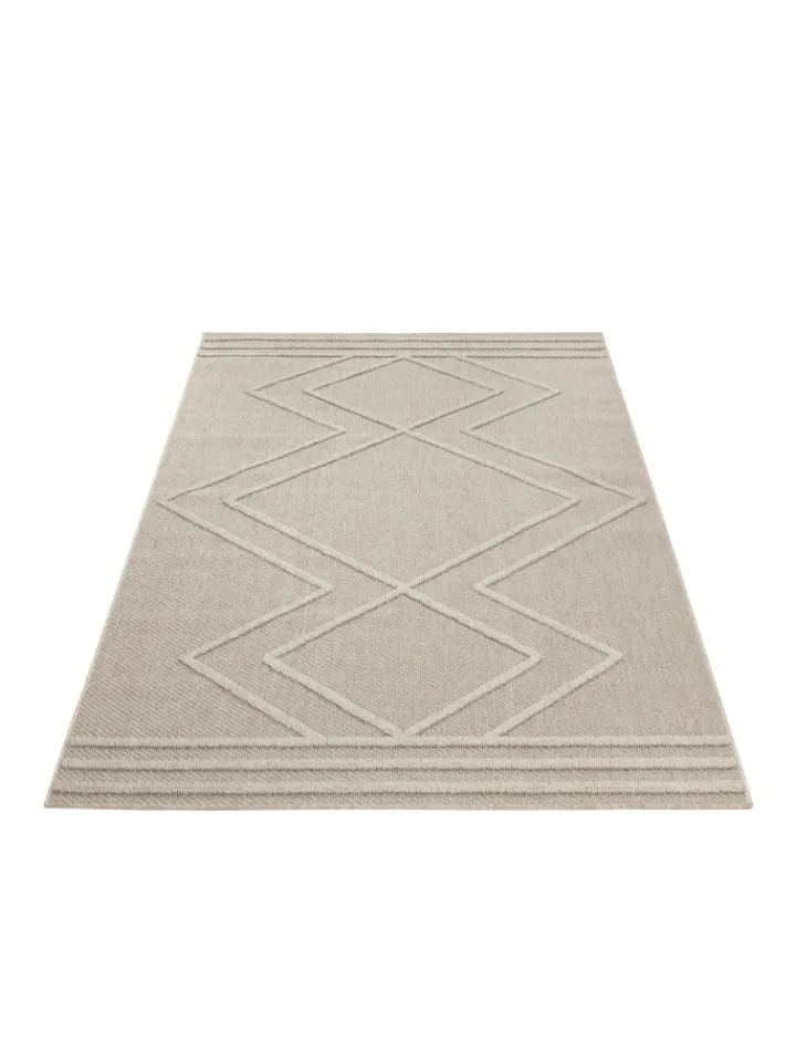 KADIMA DESIGN Outdoorteppiche<Teppich Outdoor Flachgewebe Boho-Muster Polypropylen Küche in Beige