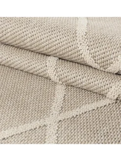 KADIMA DESIGN Outdoorteppiche<Teppich Outdoor Flachgewebe Boho-Muster Polypropylen Terrasse in Beige