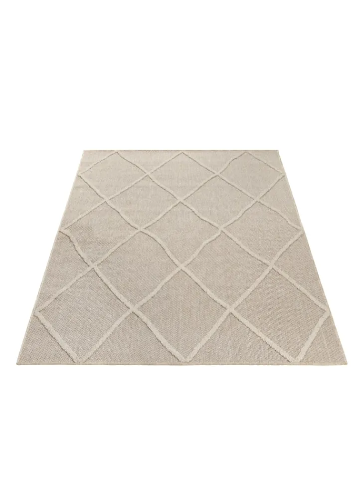 KADIMA DESIGN Outdoorteppiche<Teppich Outdoor Flachgewebe Boho-Muster Polypropylen Terrasse in Beige