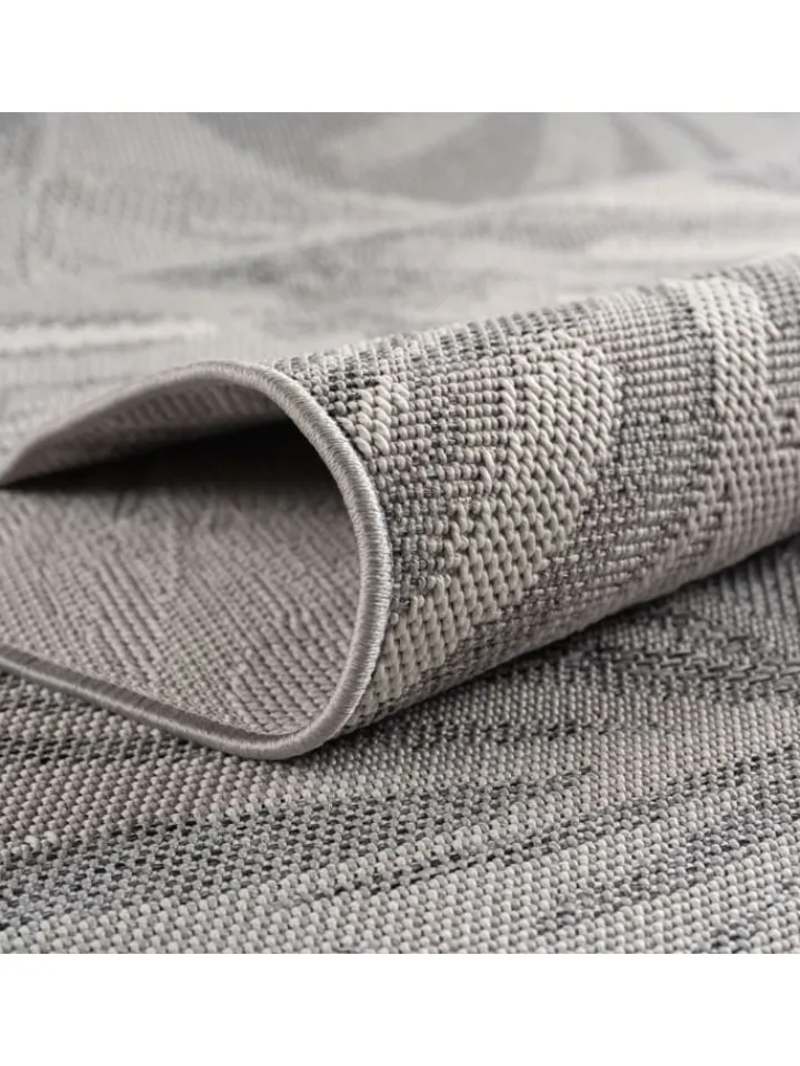 KADIMA DESIGN Outdoorteppiche<Teppich Outdoor Flachgewebe Ethno Muster Polypropylen Balkon in Grau