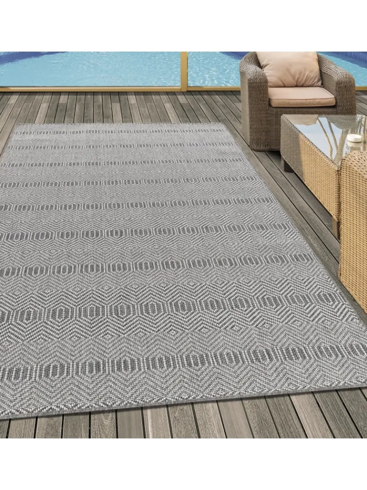KADIMA DESIGN Outdoorteppiche<Teppich Outdoor Flachgewebe Boho Polypropylen Balkon