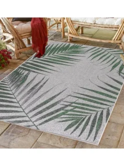 KADIMA DESIGN Outdoorteppiche<Teppich Outdoor Flachgewebe Dschungel-Design Polypropylen Terrasse