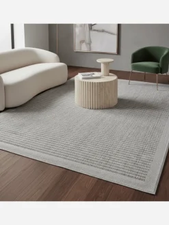 KADIMA DESIGN Outdoorteppiche<Teppich Outdoor Flachgewebe Uni-Farbe Polypropylen Balkon in Grau
