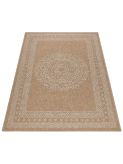 KADIMA DESIGN Outdoorteppiche<Teppich Outdoor Flachgewebe Vintage Polypropylen Terrasse in Beige