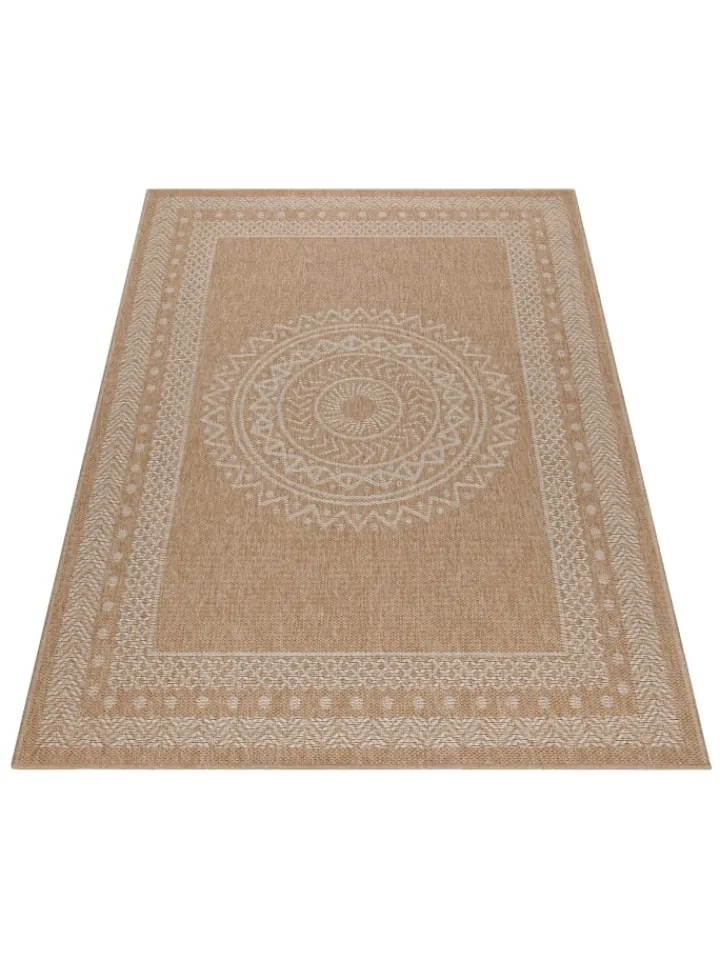 KADIMA DESIGN Outdoorteppiche<Teppich Outdoor Flachgewebe Vintage Polypropylen Terrasse in Beige