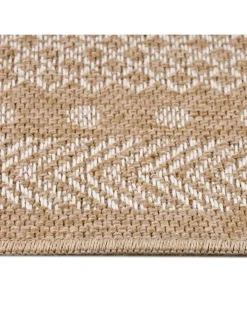 KADIMA DESIGN Outdoorteppiche<Teppich Outdoor Flachgewebe Vintage Polypropylen Terrasse in Beige