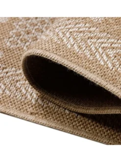 KADIMA DESIGN Outdoorteppiche<Teppich Outdoor Flachgewebe Vintage Polypropylen Terrasse in Beige