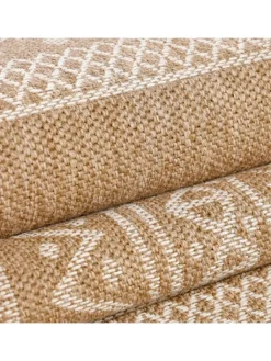 KADIMA DESIGN Outdoorteppiche<Teppich Outdoor Flachgewebe Vintage Polypropylen Terrasse in Beige