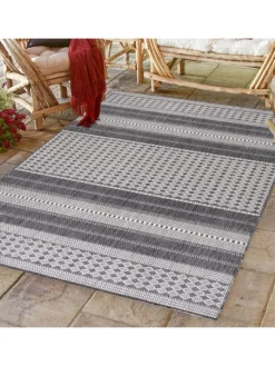 KADIMA DESIGN Outdoorteppiche<Teppich Outdoor Flachgewebe Antik-Optik Polypropylen Terrasse