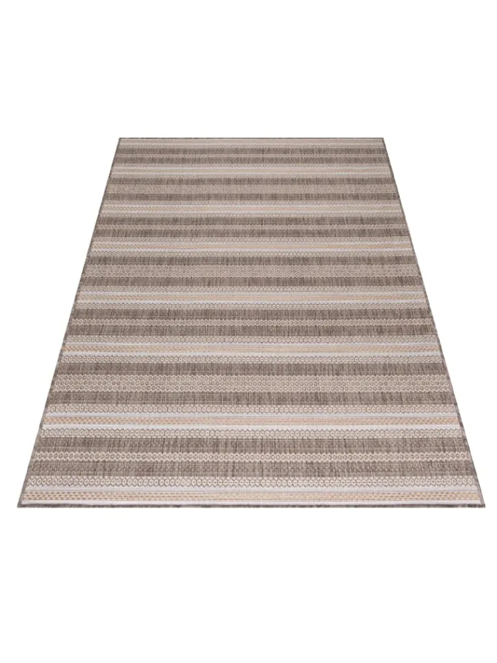KADIMA DESIGN Outdoorteppiche<Teppich Outdoor Flachgewebe Vintage-Look Polypropylen Balkon in Beige