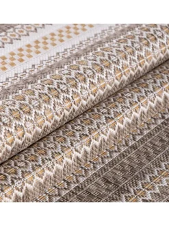KADIMA DESIGN Outdoorteppiche<Teppich Outdoor Flachgewebe Vintage-Look Polypropylen Balkon in Beige