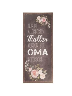 Clayre & Eef Wanddekoration<Textschild in Schwarz - (B)13 x (H)30 cm