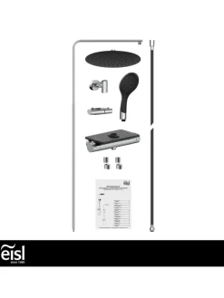 eisl since 1980 Badarmaturen<Thermostat Duschset GRANDE VITA in Chrom/Schwarz